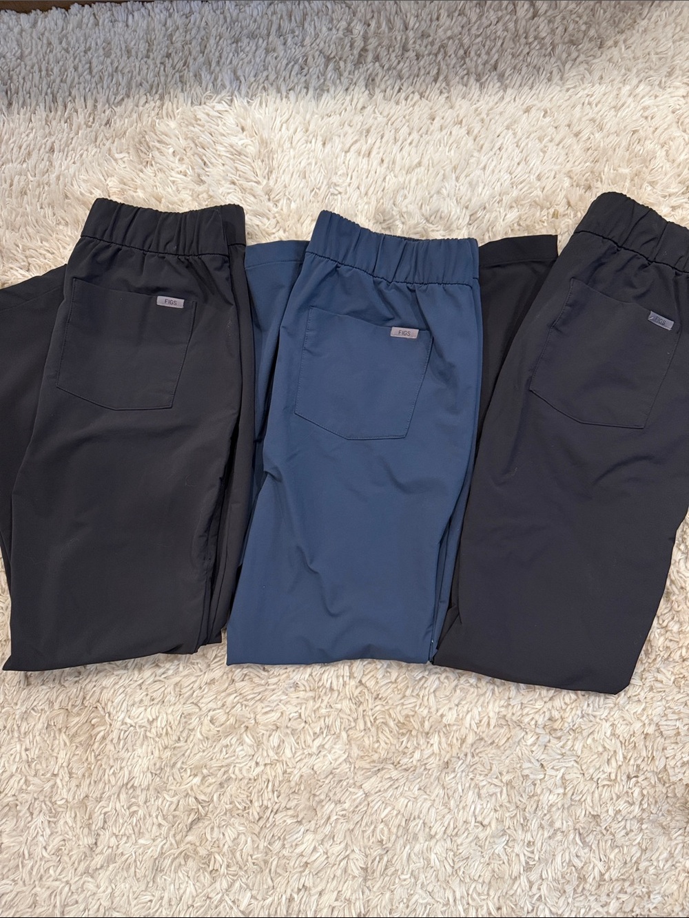 FIGS Scrub Pants Bundle 3 Pairs Size Small Black Blue